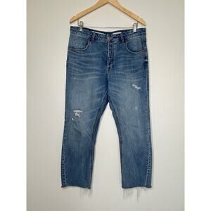 Anthropologie Pilcro & The Letterpress Raw Hem Mom Jeans Size 31